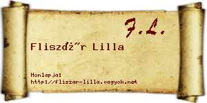Fliszár Lilla névjegykártya